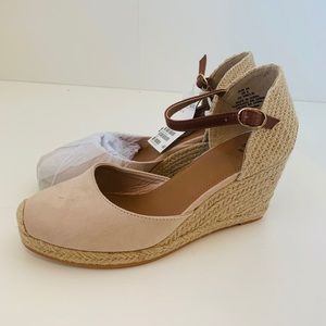 Blush espadrille wedges